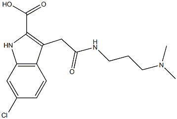 6-Chloro-3-[(3-dimethylaminopropyl)carbamoylmethyl]-1H-indole-2-carboxylic acid Struktur