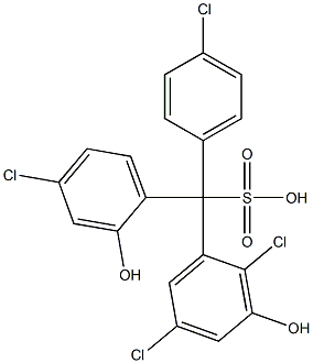 (4-Chlorophenyl)(4-chloro-2-hydroxyphenyl)(2,5-dichloro-3-hydroxyphenyl)methanesulfonic acid Struktur