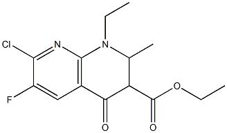 7-Chloro-1-ethyl-6-fluoro-1,2,3,4-tetrahydro-2-methyl-4-oxo-1,8-naphthyridine-3-carboxylic acid ethyl ester Struktur