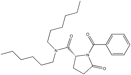 (2R)-1-Benzoyl-N,N-dihexyl-5-oxo-2-pyrrolidinecarboxamide Struktur