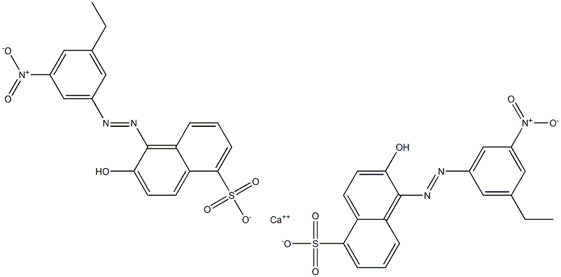 Bis[1-[(3-ethyl-5-nitrophenyl)azo]-2-hydroxy-5-naphthalenesulfonic acid]calcium salt Struktur