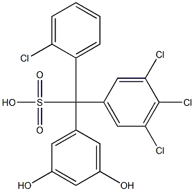 (2-Chlorophenyl)(3,4,5-trichlorophenyl)(3,5-dihydroxyphenyl)methanesulfonic acid Struktur