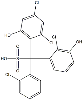 (2-Chlorophenyl)(2-chloro-3-hydroxyphenyl)(2,4-dichloro-6-hydroxyphenyl)methanesulfonic acid Struktur