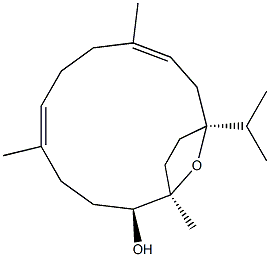 (1R,2S,5E,9E,12S)-1,5,9-Trimethyl-12-isopropyl-15-oxabicyclo[10.2.1]pentadeca-5,9-dien-2-ol Struktur