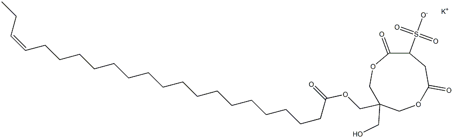 1-[[[(Z)-1-Oxo-19-docosen-1-yl]oxy]methyl]-1-(hydroxymethyl)-4,7-dioxo-3,8-dioxacyclononane-6-sulfonic acid potassium salt Struktur