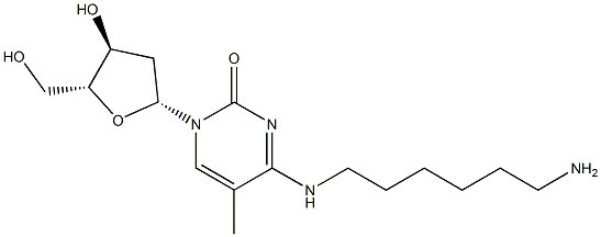 N-(6-Aminohexyl)-5-methyl-2'-deoxycytidine Struktur