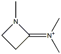 N-(1-Methylazetidin-2-ylidene)-N-methylmethanaminium Struktur