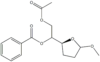 (5S)-5-(2-Acetoxy-1-benzoyloxyethyl)-2-methoxyoxolane Struktur