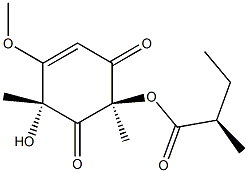 (2R,4R)-5-Methoxy-2,4-dimethyl-1,3-dioxo-5-cyclohexene-2,4-diol 2-[(2R)-2-methylbutyrate] Struktur