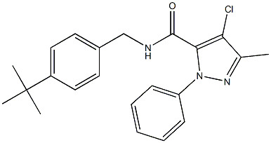 4-Chloro-5-methyl-2-phenyl-N-(4-tert-butylbenzyl)-2H-pyrazole-3-carboxamide Struktur