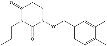 5,6-Dihydro-1-(3,4-dimethylbenzyloxy)-3-propyl-2,4(1H,3H)-pyrimidinedione Struktur