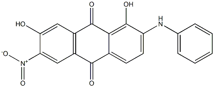 2-Anilino-1,7-dihydroxy-6-nitroanthraquinone Struktur