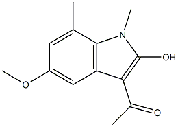 3-Acetyl-7-methyl-5-methoxy-1-methyl-1H-indol-2-ol Struktur