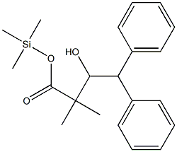 2,2-Dimethyl-3-hydroxy-4,4-diphenylbutyric acid (trimethylsilyl) ester Struktur