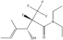 (2R,3R,4E)-N,N-Diethyl-2-fluoro-2-trifluoromethyl-3-hydroxy-4-methyl-4-hexenamide Struktur