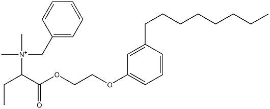 N,N-Dimethyl-N-benzyl-N-[1-[[2-(3-octylphenyloxy)ethyl]oxycarbonyl]propyl]aminium Struktur