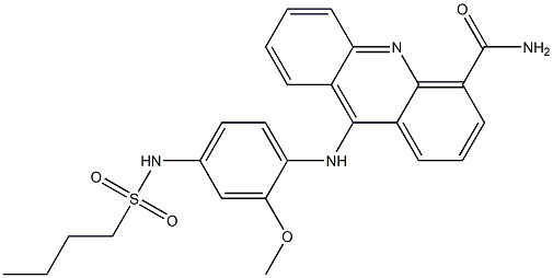 N-[4-[(4-Carbamoylacridin-9-yl)amino]-3-methoxyphenyl]-1-butanesulfonamide Struktur