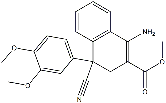 1-Amino-4-cyano-3,4-dihydro-4-(3,4-dimethoxyphenyl)naphthalene-2-carboxylic acid methyl ester Struktur