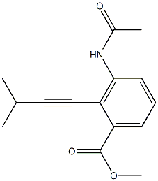 3-Acetylamino-2-(3-methyl-1-butynyl)benzoic acid methyl ester Struktur