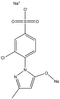 4-(3-Methyl-5-sodiooxy-1H-pyrazol-1-yl)-3-chlorobenzenesulfonic acid sodium salt Struktur