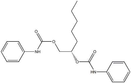 [S,(-)]-1,2-Heptanediol di(N-phenylcarbamate) Struktur