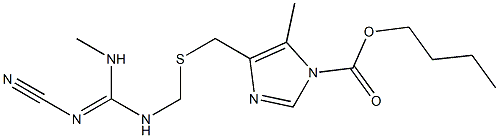 4-[[[(2-Cyano-3-methylguanidino)methyl]thio]methyl]-5-methyl-1H-imidazole-1-carboxylic acid butyl ester Struktur