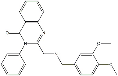 2-[[(3,4-Dimethoxybenzyl)amino]methyl]-3-phenylquinazolin-4(3H)-one Struktur