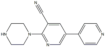 2-(Piperazin-1-yl)-5-(4-pyridinyl)pyridine-3-carbonitrile Struktur