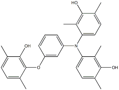 N,N-Bis(3-hydroxy-2,4-dimethylphenyl)-3-(6-hydroxy-2,5-dimethylphenoxy)benzenamine Struktur