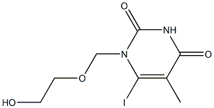 5-Methyl-1-[(2-hydroxyethoxy)methyl]-6-iodopyrimidine-2,4(1H,3H)-dione Struktur