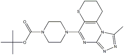 4-[(8,9-Dihydro-1-methyl-7H-thiopyrano[2,3-e][1,2,4]triazolo[4,3-a]pyrimidin)-5-yl]piperazine-1-carboxylic acid tert-butyl ester Struktur