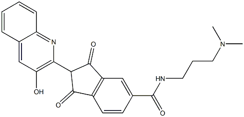 N-[3-(Dimethylamino)propyl]-2,3-dihydro-2-(3-hydroxy-2-quinolinyl)-1,3-dioxo-1H-indene-5-carboxamide Struktur