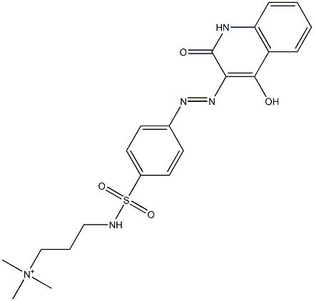 3-[p-(4-Hydroxy-2-oxo-1,2-dihydroquinolin-3-ylazo)phenylsulfonylamino]propyltrimethylaminium Struktur