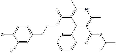 1,4-Dihydro-2,6-dimethyl-4-(2-pyridyl)pyridine-3,5-dicarboxylic acid 3-isopropyl 5-(3,4-dichlorophenethyl) ester Struktur