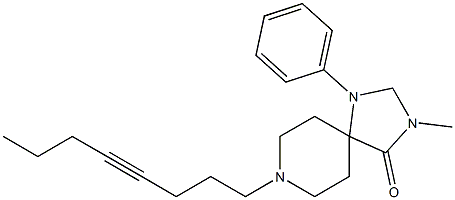 3-Methyl-8-(4-octynyl)-1-phenyl-1,3,8-triazaspiro[4.5]decan-4-one Struktur