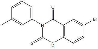 1,2-Dihydro-3-(3-methylphenyl)-6-bromo-2-thioxoquinazolin-4(3H)-one Struktur