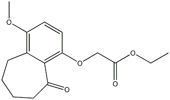 [(1-Methoxy-5-oxo-6,7,8,9-tetrahydro-5H-benzocyclohepten)-4-yloxy]acetic acid ethyl ester Struktur