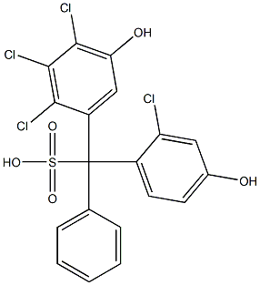 (2-Chloro-4-hydroxyphenyl)(2,3,4-trichloro-5-hydroxyphenyl)phenylmethanesulfonic acid Struktur