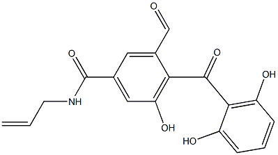 N-(2-Propenyl)-3-formyl-5-hydroxy-4-(2,6-dihydroxybenzoyl)benzamide Struktur