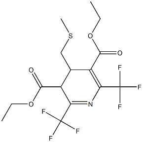 3,4-Dihydro-2,6-bis(trifluoromethyl)-4-methylthiomethylpyridine-3,5-dicarboxylic acid diethyl ester Struktur