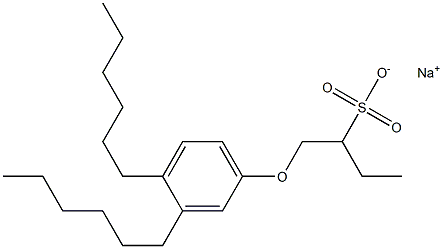 1-(3,4-Dihexylphenoxy)butane-2-sulfonic acid sodium salt Struktur