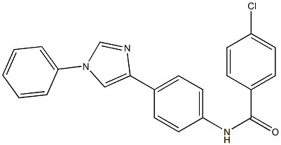 4-Chloro-N-[4-[1-[phenyl]-1H-imidazol-4-yl]phenyl]benzamide Struktur