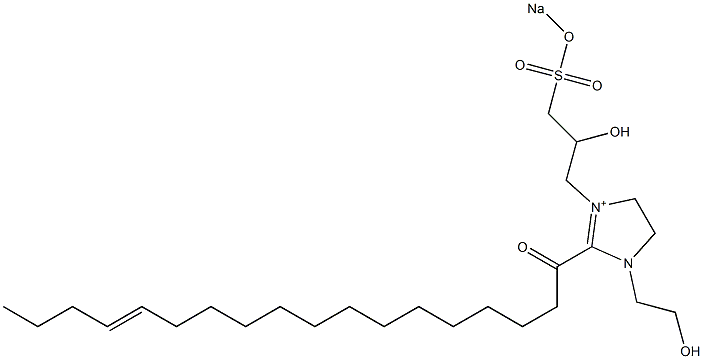 1-(2-Hydroxyethyl)-3-[2-hydroxy-3-(sodiooxysulfonyl)propyl]-2-(14-octadecenoyl)-2-imidazoline-3-ium Struktur