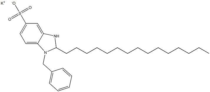 1-Benzyl-2,3-dihydro-2-pentadecyl-1H-benzimidazole-5-sulfonic acid potassium salt Struktur