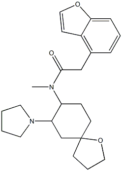 N-Methyl-N-[7-(1-pyrrolidinyl)-1-oxaspiro[4.5]decan-8-yl]-4-benzofuranacetamide Struktur