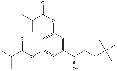 Bis(2-methylpropanoic acid)5-[(R)-2-[(1,1-dimethylethyl)amino]-1-hydroxyethyl]-1,3-phenylene ester Struktur