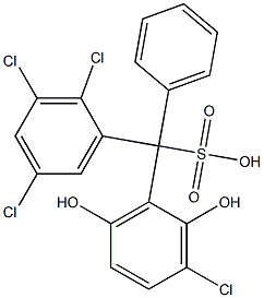 (3-Chloro-2,6-dihydroxyphenyl)(2,3,5-trichlorophenyl)phenylmethanesulfonic acid Struktur