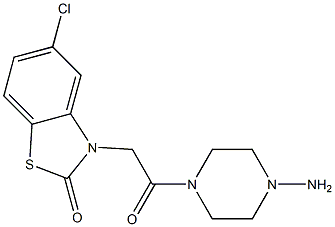 5-Chloro-3-[[(4-amino-1-piperazinyl)carbonyl]methyl]-2,3-dihydro-2-oxobenzothiazole Struktur