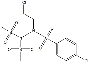 1-(2-Chloroethyl)-2,2-bis(methylsulfonyl)-1-(4-chlorophenylsulfonyl)hydrazine Struktur