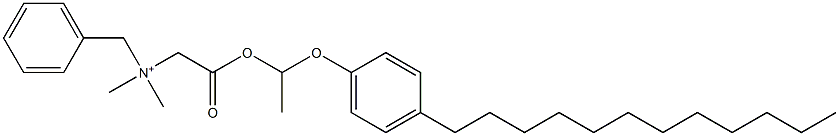 N,N-Dimethyl-N-benzyl-N-[[[1-(4-dodecylphenyloxy)ethyl]oxycarbonyl]methyl]aminium Struktur